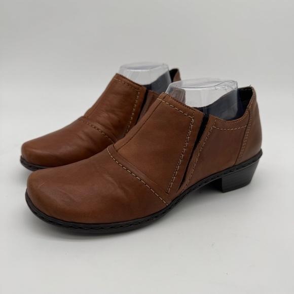 Rieker Brown Leather Bootie Size 39/US 8 - Picture 1 of 13